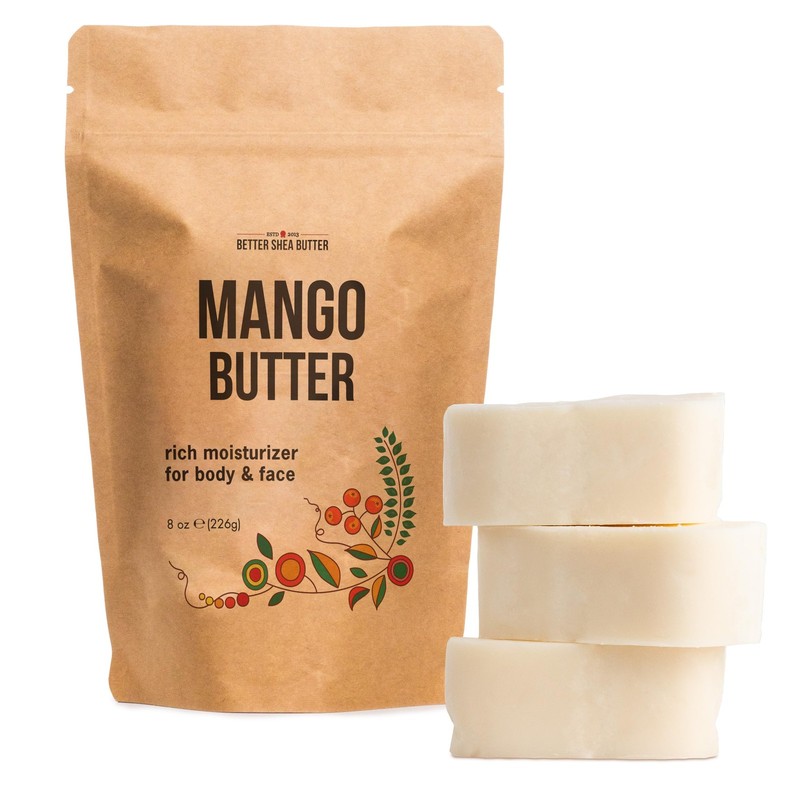 Raw Mango Butter – 100% Natural Skin and Hair Moisturizer – Use with Shea in …