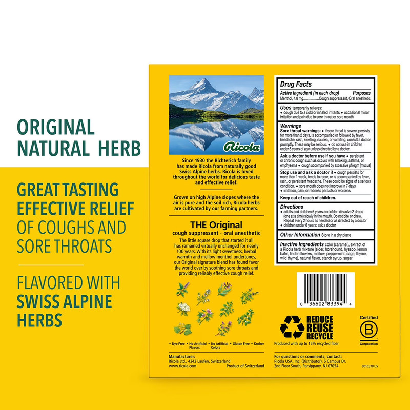 Ricola Original Natural Herb Cough Drops 210 ct. - Soothing Herbal Relief gallery