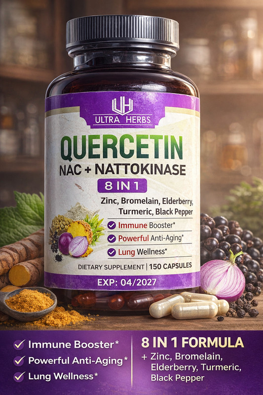 Ultra Herbs Quercetin NAC + Nattokinase 8-in-1 Immune Support 150 Caps
