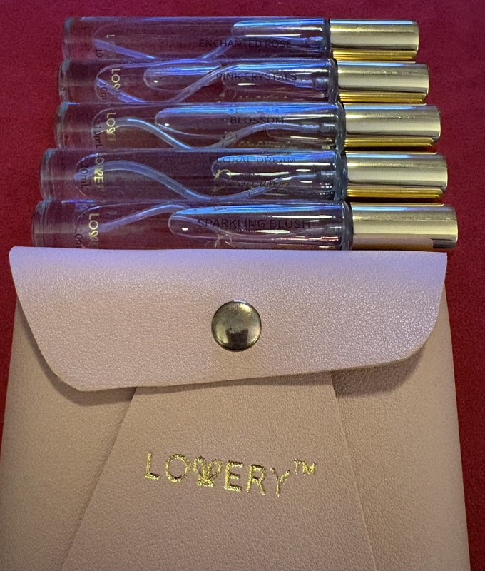 Lovery Mini Perfume Set 5 Pack Garden Floral Travel Case DAMAGED