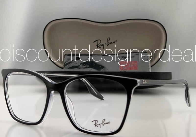 Ray-Ban Women’s Eyeglasses Black Clear Frame Clear Demo Lens RB 5422 2034 54mm