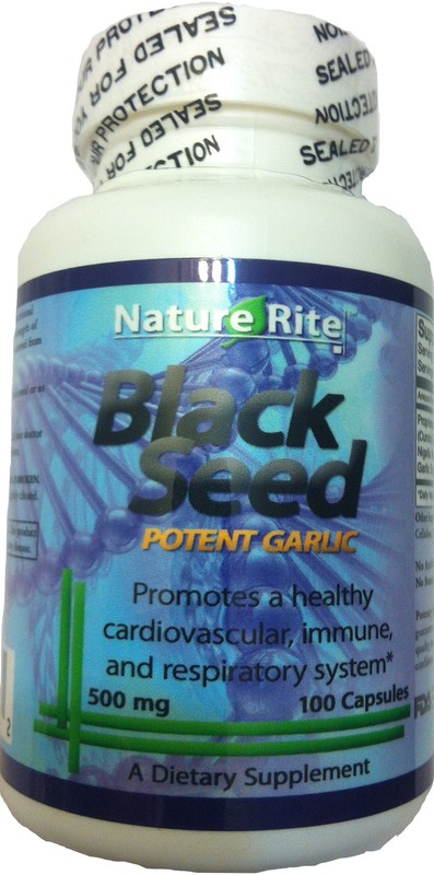 Black Cumin Seed _ Garlic _ 500mg 100 Capsules Nigella Sativa