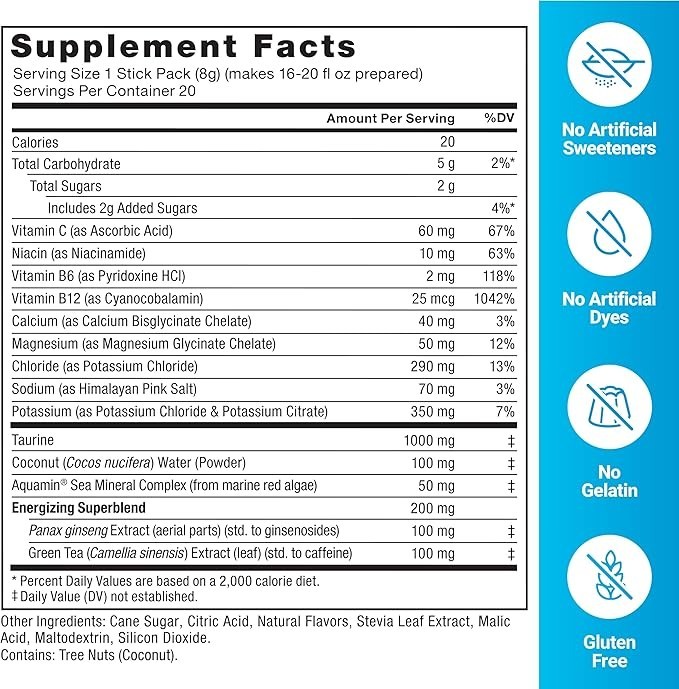 Force Factor Liquid Labs Energy Drink Electrolyte Powder Hydration Packets 10/26 gallery