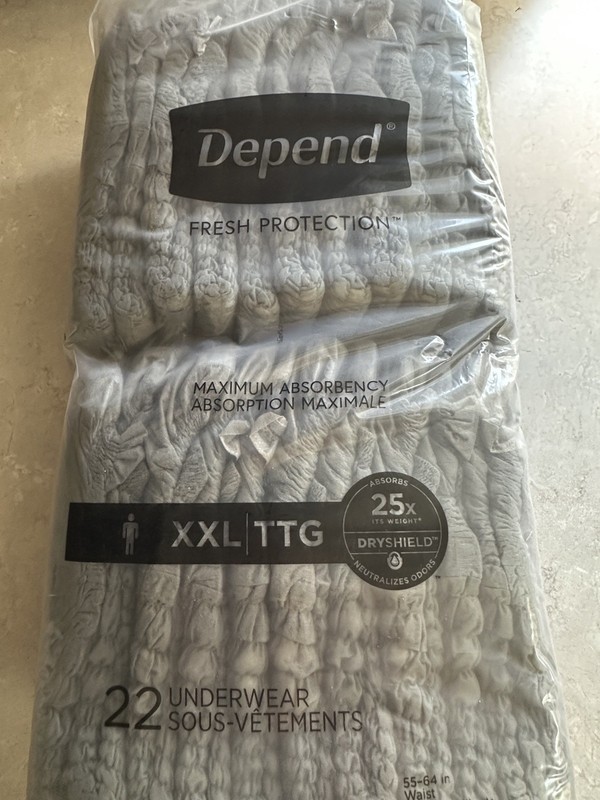 DEPEND UNDERWEAR XXL 55-64 WAIST 22 COUNT 500000058850 – NEW