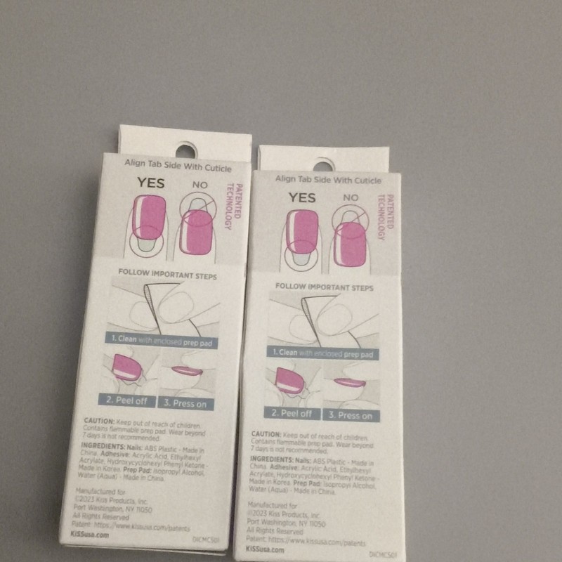 Kiss Press-On Nails Medium Oval Blue Pink Solid Color No Glue Needed 2 Packs gallery