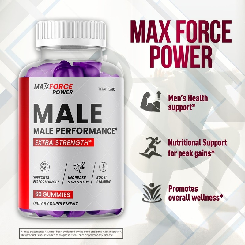 (1 Pack) Max Force Power Male Gummies Advanced Support Supplement 60 Gummies gallery