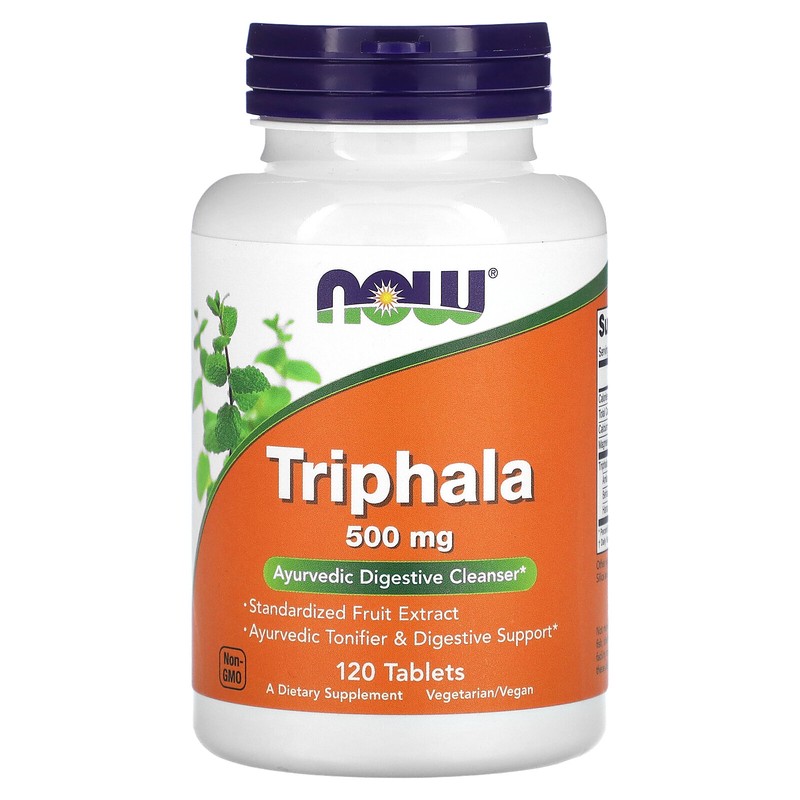 Now Foods Triphala 500 mg 120 Tablets GMP Quality Assured, Vegan, Vegetarian