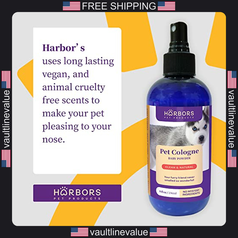 Harbor's Pet Cologne Baby Powder Dog Grooming Spray Fresh Scent Deodorizer 8oz gallery