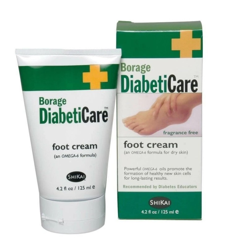 Borage DiabetiCare Foot Cream Omega 6 Oil Dry Skin Relief Fragrance Free 4.2 oz