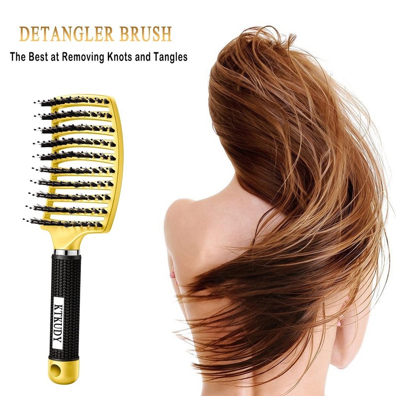 Gentle Boar Bristle Brush for Pain-Free Detangling gallery