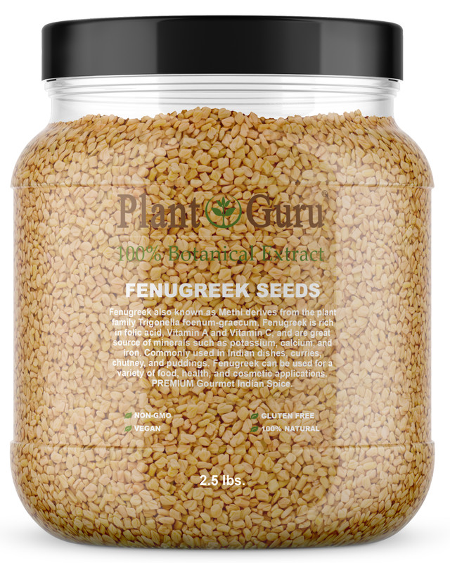 Fenugreek Seeds Whole 2.5 lbs. Jar Bulk Trigonella Foenum Graecum Methi Seed