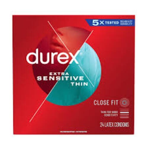 Durex Extra Sensitive Thin Close Fit Latex Condoms 24ct