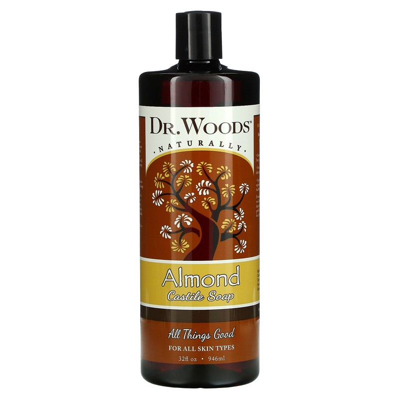 Dr Woods Almond Castile Soap 32 fl oz 946 ml All-Natural, Cruelty-Free,