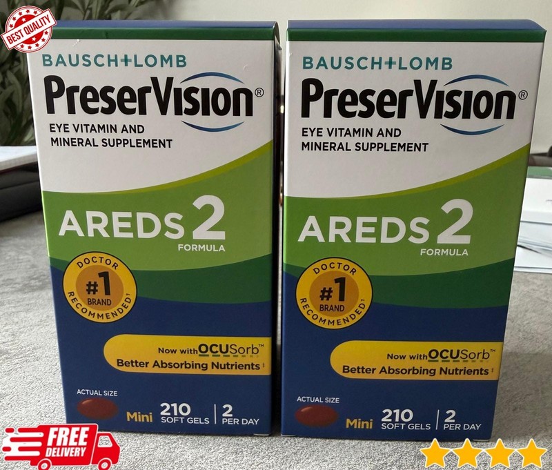 2-Pack PreserVision AREDS 2 210Ct Mini Soft Gels Eye Supplement Exp 12/2028