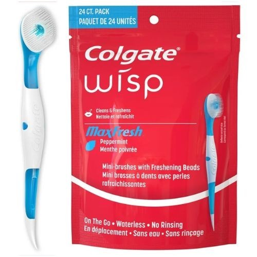 Colgate Max Fresh Wisp Disposable Mini Travel Toothbrushes, Peppermint- 24 Count gallery