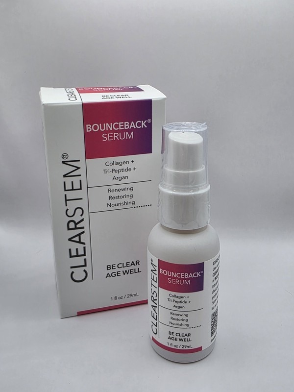 Clearstem Bounce back Serum Collagen Tri Peptide Argan Full Size New In Box!