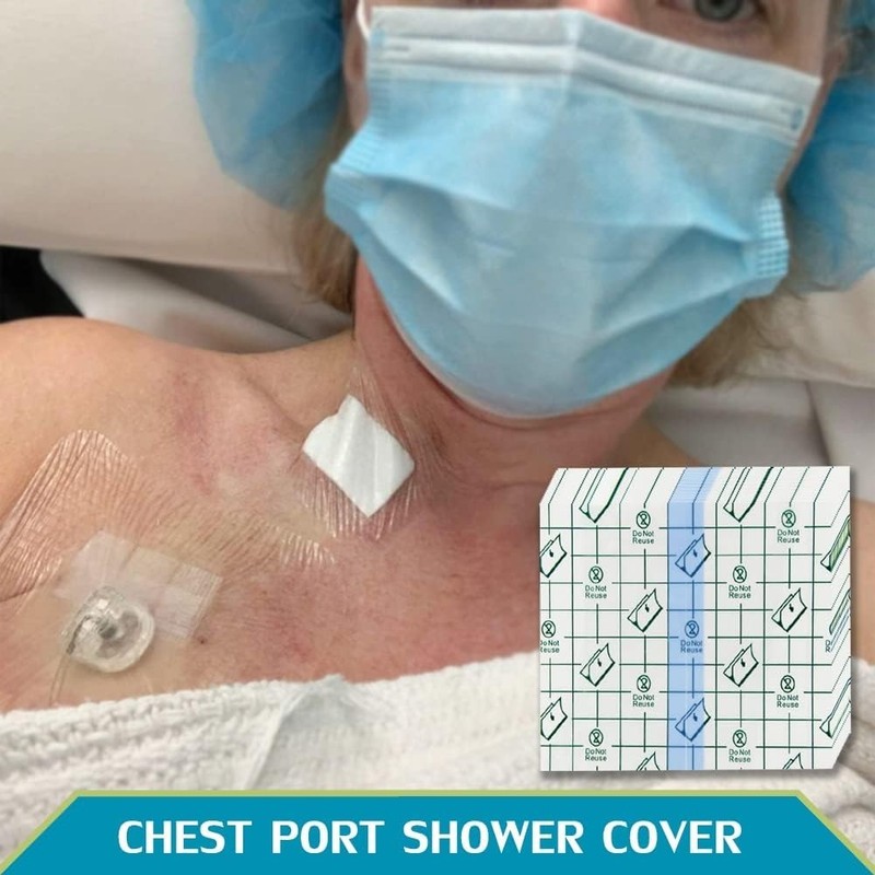 50 Pcs Waterproof Shower Protector Bandage 4x4 inch for Chest Chemo Dialysis Cat gallery