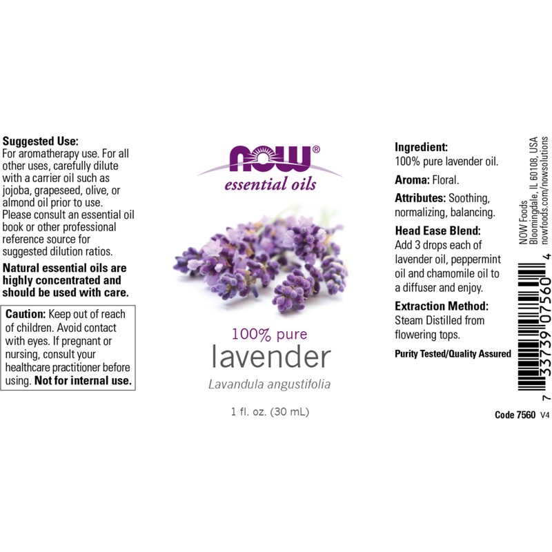 Pack of 2 NOW 100% Pure Lavender Essential Oil 1oz 30ml gallery