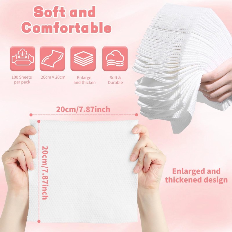 100 Count Disposable Face Towel, Ultra Soft & Thick Washcloths, Biodegradable... gallery