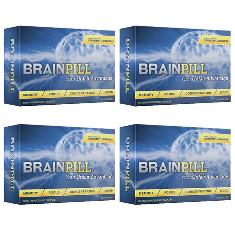 BRAINPILL Nootropics Focus Memory Mental Stamina Brain Pill Supplement 4 Months