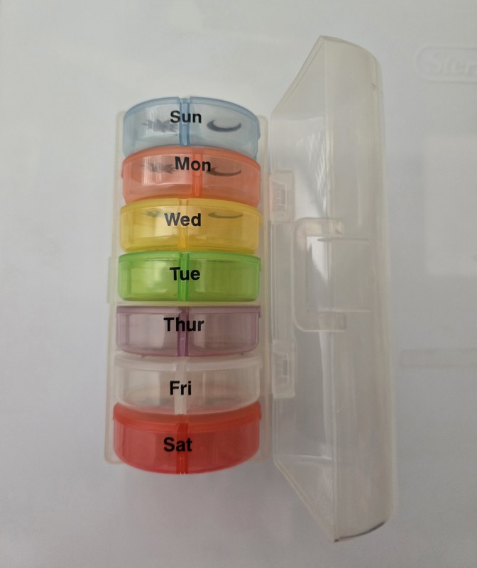 New Travel Pill Organizer. 1 Week 2 x Per Day. Round Multicolor. Ships Free. gallery