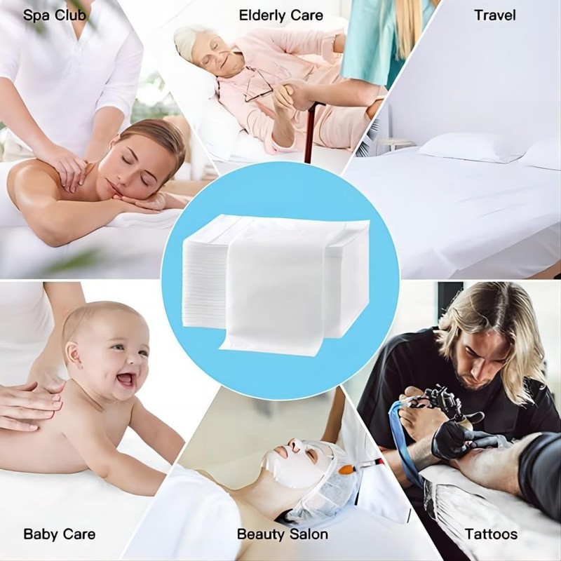 100Pcs Disposable Massage Table Sheets 31.5" x 71" Non-Woven Fabric Bed Cover... gallery