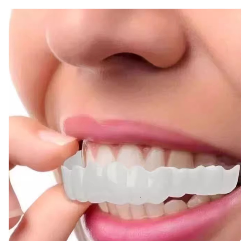 Smile Snap On Upper + Lower False Teeth Dental Veneers Denture Tooth Cover Set gallery
