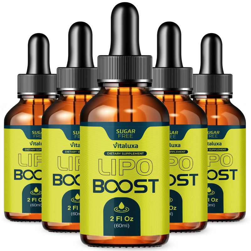 (5 Pack) Lipo Boost Drops, LipoBoost Liquid Supplement Premium Blend (10 oz)