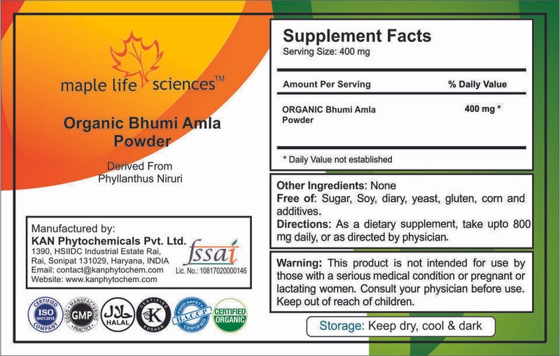 ORGANIC Bhumi Amla Powder Phyllanthus Niruri No Fillers Pure & High Quality gallery