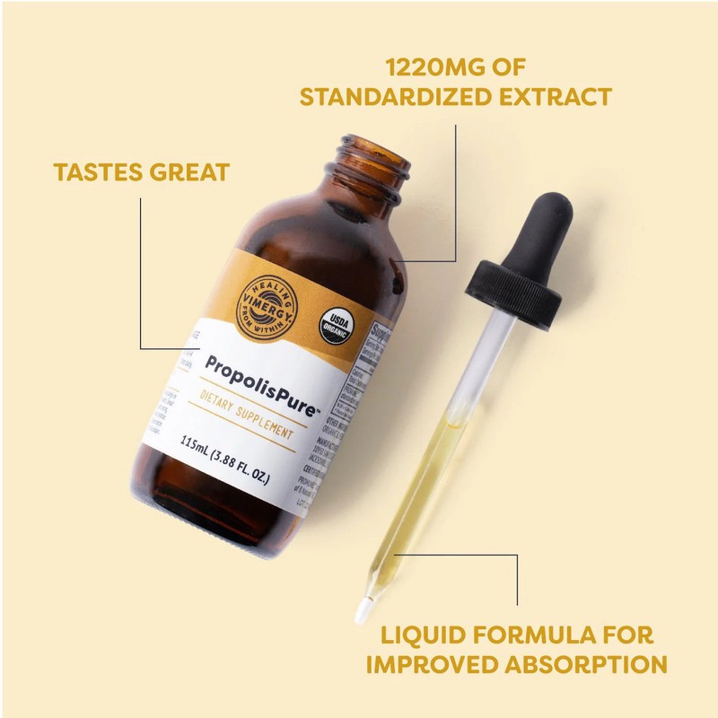 Vimergy PropolisPure ® –USDA Organic Propolis Liquid Extract – Immune Support gallery