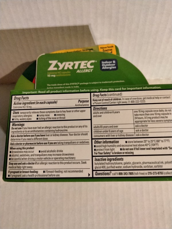 2 X 25 Count (50 Total) Zyrtec LIQUID GELS Allergy 24hr - EXP: 08/2026 gallery