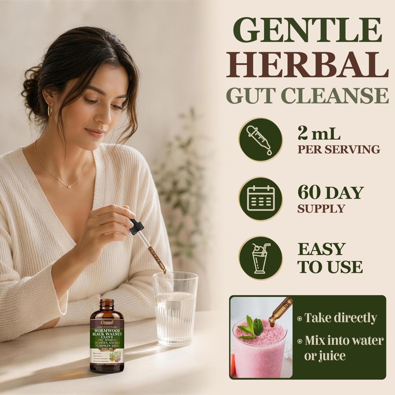 30-in-1 Wormwood Black Walnut Clove Cleanse Tincture - Gut Health & Digestive Su gallery