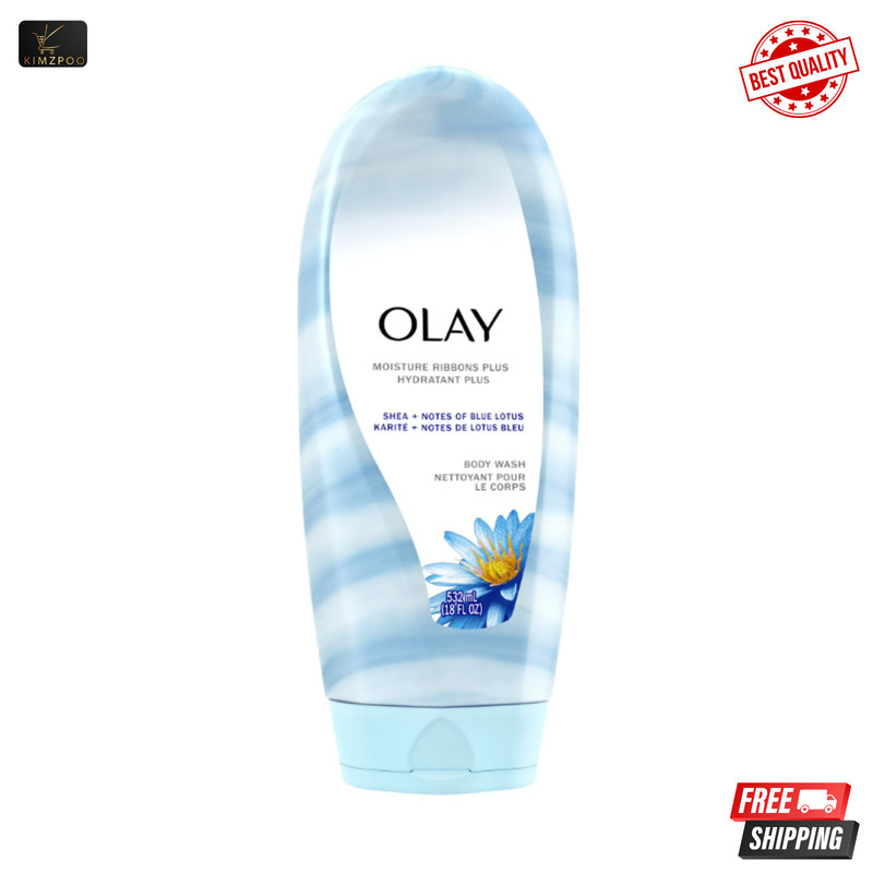 Olay Moisture Ribbons Plus Shea & Blue Lotus Body Wash 18oz All Skin Types