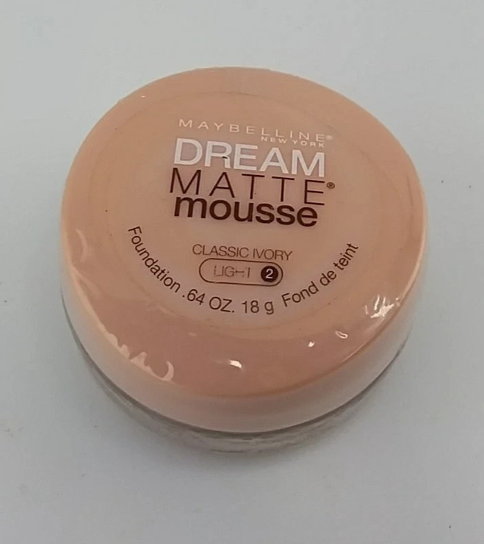Maybelline Dream Matte Mousse Foundation, Classic Ivory Light 2, 0.5 fl oz NEW!