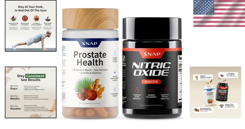 Prostate Health & Nitric Oxide Booster Bundle - 90+60 Vegetarian Capsules gallery