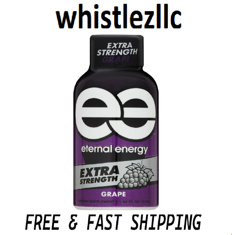 Eternal Energy Shot Extra Strength, Grape Flavor with Antioxidants, 12 Count.