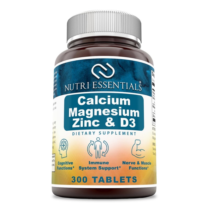 Nutri Essentials Calcium Magnesium Zinc Vitamin D3 Tablets- Promotes Strong