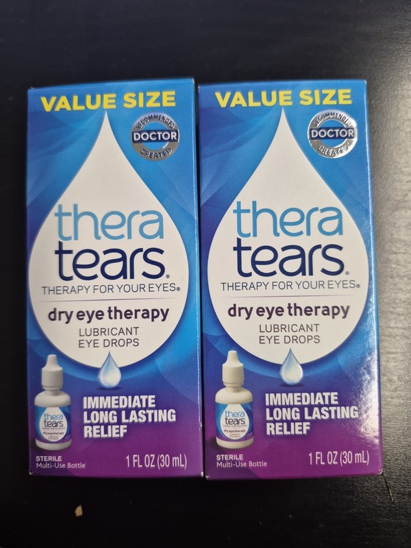 2 boxes TheraTears 1 fl oz Eye Drops Eye Lubricant X2 Exp 08/2026