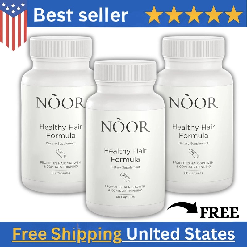 3-Pack NOOR Healthy Hair Formula – NOOR Hair Growth Support Capsules – 180Caps