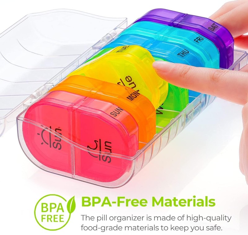 Pill Box 2 Times a Day, Weekly Pill Organizer AM PM Case to Hold Vitamin, Medici gallery