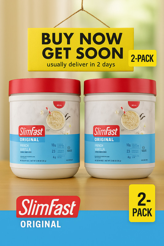 (2 PACK) SlimFast Original Meal Replacement Shake Powder, French Vanilla 12.83