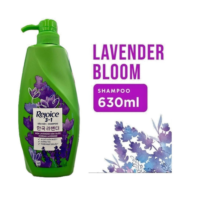 REJOICE 3 in 1 Korean Lavender Shampoo + Serum + Fragrance 630ml – 1 Bottle