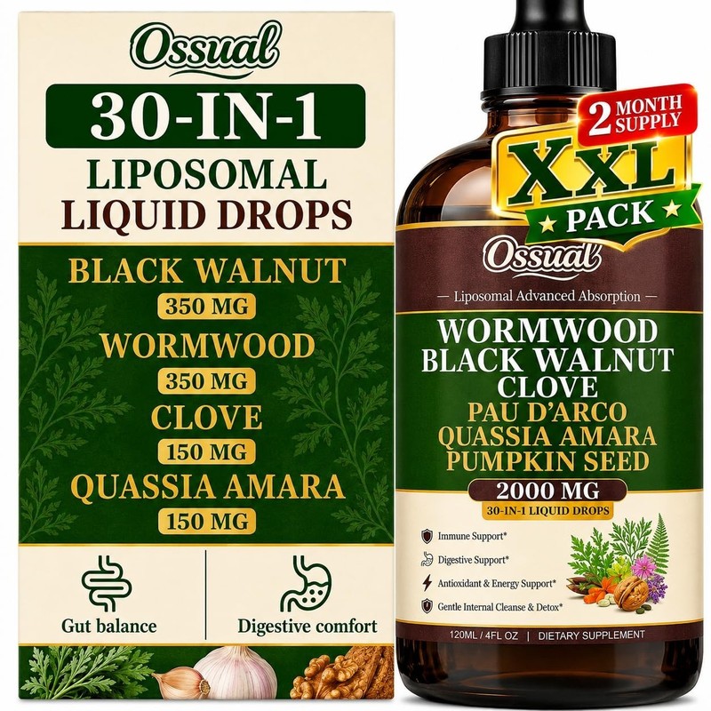 30-in-1 Wormwood Black Walnut Clove Cleanse Tincture - Gut Health & Digestive Su gallery