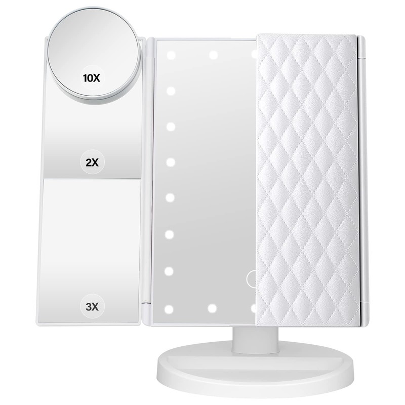 Makeup Mirror Vanity Mirror with Lights 1X 2X 3X 10X Magnification, Lighted M…