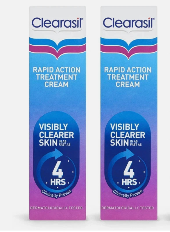 2Pack Clearasil Rapid Action Treatment Cream 4hour Reduce Spots Exp. 01/30/2027