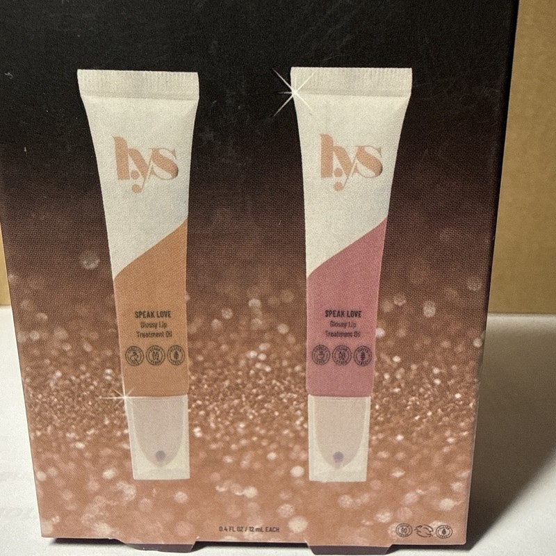 LYS Beauty Speak Love GLOSSY LIP TREATMENT OIL DUO, 2 SHADES (LOVABLE, OG), NIB gallery