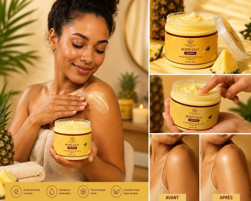 Body Cream for a Nourishing and Hydrating Skin – Pineapple 8 oz