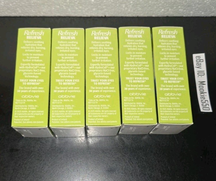5 Box Lot REFRESH RELIEVA Lubricant Eye Drops 0.33 oz 10mL EXP 11/2024-12/2024 gallery