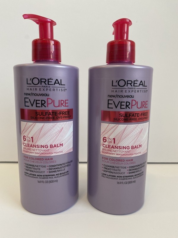 2 X L’OREAL EVERPURE 6-in-1 Cleansing Balm – For Colored Hair 16.9 fl oz