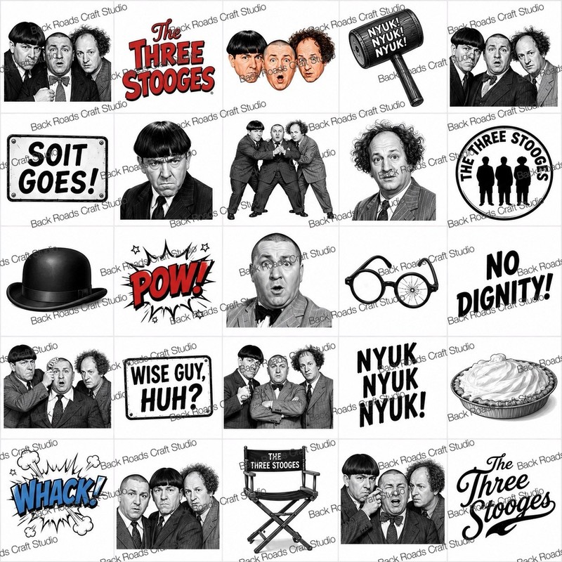 The Three Stooges Waterslide Finger Nail Decals Instructions Bonus set of 50 JM